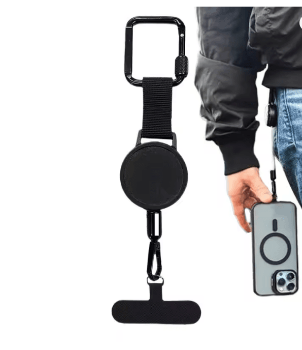 Wysuwany uchwyt na telefon z zabezpieczeniem przed kradzieżą